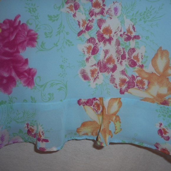 B. Moss Size 4 Blue Floral lined sleeveless - Picture 8 of 8